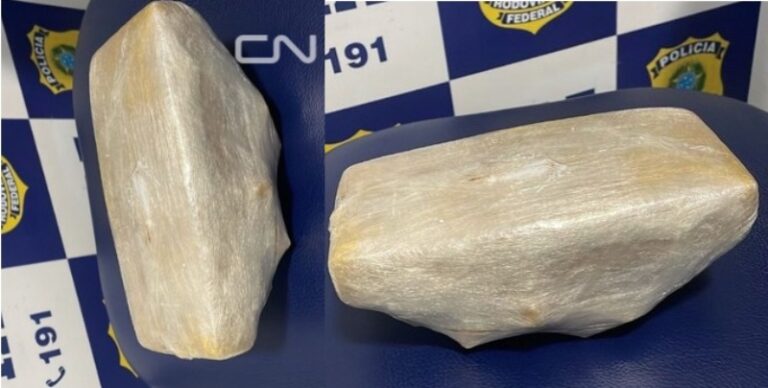 PRF apreende caixa com cocaína em ônibus interestadual