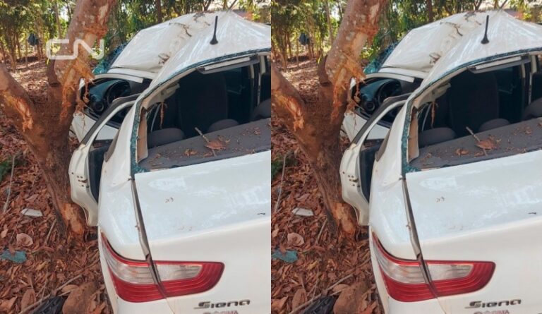 Grave acidente resulta na morte de mulher após colisão em árvore