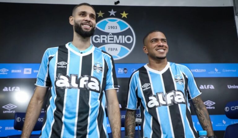Grêmio apresenta o lateral Lucas Esteves e o zagueiro Wagner Leonardo